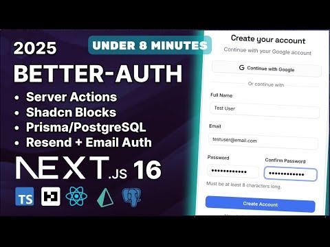 Next.js 16 Secure Auth 🔒: BETTER-AUTH, Prisma, Resend & Server Actions (Email/Password)
